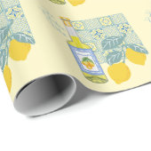 Papier Cadeau Ferme aux citrons Rétro (Coin rond)