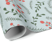 Papier Cadeau Ferme bleu foncé vert foncé motif (Coin rond)