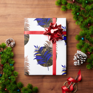 Papier Cadeau Ferme bleue sur cercle noir
