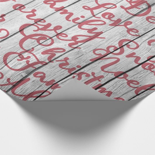 Papier Cadeau Ferme Bois rustique avec lettrage de script (Coin)