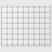 Papier Cadeau Ferme campagne dessinée à la main gris plaid blanc (Plat)