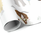 Papier Cadeau Ferme d'animaux mignons chèvres (Coin rond)