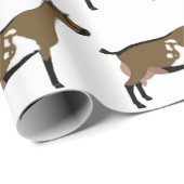 Papier Cadeau Ferme de chèvre laitière naine nigériane en blanc (Coin rond)