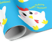 Papier Cadeau Ferme de poulet Fête d'anniversaire Enfants (Coin rond)