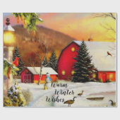 Papier Cadeau Ferme d'hiver (Plat)