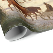 Papier Cadeau Ferme d'hiver vintage (Coin rond)