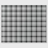 Papier Cadeau Ferme noir blanc plaid motif traditionnel (Plat)