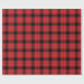 Papier Cadeau Ferme noir rouge rustique tartan plaid motif (Plat)
