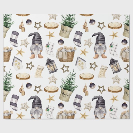 Papier Cadeau Ferme Papier d'enveloppement de Noël saison chic (Plat)