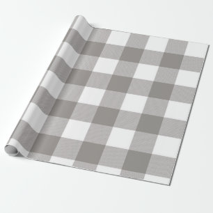 Papier Cadeau Ferme Rustic Grey & White Buffalo Plaid Carré