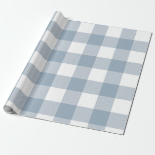 Papier Cadeau Ferme Rustique Carré à carreaux bleu gris Buffalo