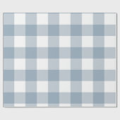 Papier Cadeau Ferme Rustique Carré de Plaid Bleu Gris Buffalo (Plat)