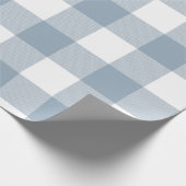 Papier Cadeau Ferme Rustique Carré de Plaid Bleu Gris Buffalo (Coin)