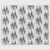 Papier Cadeau Ferme Rustique moderne de pins (Plat)