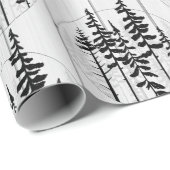 Papier Cadeau Ferme Rustique moderne de pins (Coin rond)