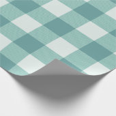 Papier Cadeau Ferme Rustique Turquoise Buffalo Plaid Carrés (Coin)
