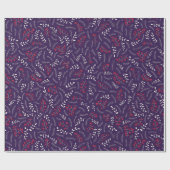 Papier Cadeau Ferme violet violet roux roux feuillage motif (Plat)