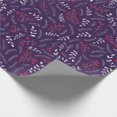 Papier Cadeau Ferme violet violet roux roux feuillage motif (Coin)