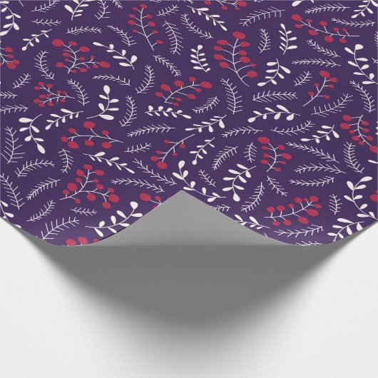 Papier Cadeau Ferme violet violet roux roux feuillage motif (Coin)