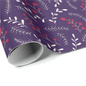 Papier Cadeau Ferme violet violet roux roux feuillage motif (Coin rond)