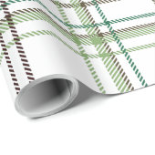 Papier Cadeau Fermier Noël Vert et Rouge Plaid (Coin rond)