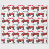 Papier Cadeau Fermier Vintage de tracteurs d'antiquités (Plat)