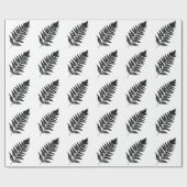 Papier Cadeau Fern 1, noir et blanc (Plat)