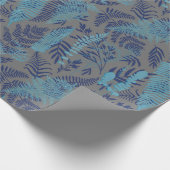 Papier Cadeau Ferns in Blue and Turquoise Wrapping Paper (Coin)