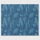 Papier Cadeau Ferns in Blue Wrapping Paper (Plat)