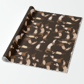 Papier Cadeau Ferret en brun foncé (Déroulé)