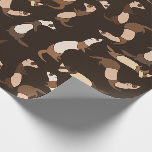 Papier Cadeau Ferret en brun foncé (Coin)