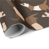 Papier Cadeau Ferret en brun foncé (Coin rond)