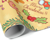 Papier Cadeau Ferveur de Noël (Coin rond)