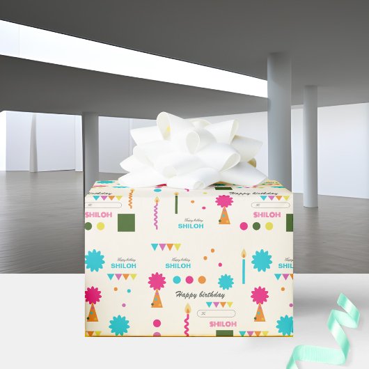 Papier Cadeau Festif Abstrait Anniversaire