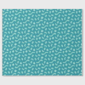 Papier Cadeau Festif Bleu Fête Motif Noël (Plat)