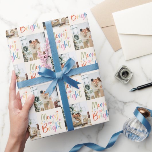 Papier Cadeau Festif coloré Joyeux et Bright Photo Noël (Cadeaux)