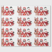 Papier Cadeau Festif de Noël amusant (Plat)