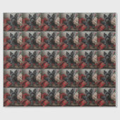 Papier Cadeau Festif de Noël écossais Terrier Dog (Plat)