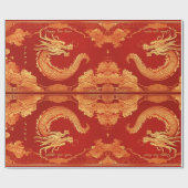 Papier Cadeau Festif Dragon chinois Nouvel An (Plat)