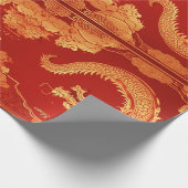 Papier Cadeau Festif Dragon chinois Nouvel An (Coin)