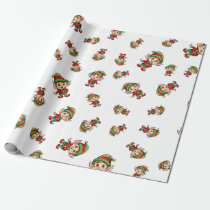 Papier Cadeau Festif Elf de Noël