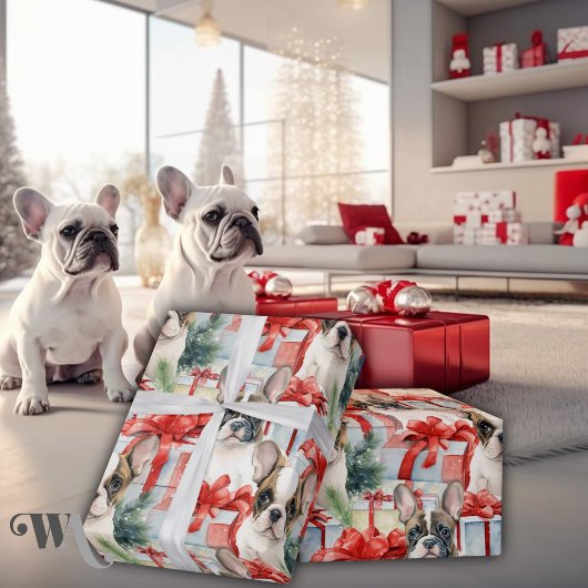 Papier Cadeau Festif Français Bulldog Chien de Chien de Chien de