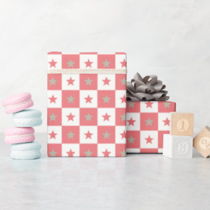 Papier Cadeau Festif initial moderne étincelant ami à l'naissanc