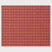 Papier Cadeau Festif Menorah Hanoukka bougies Motif Rouge (Plat)