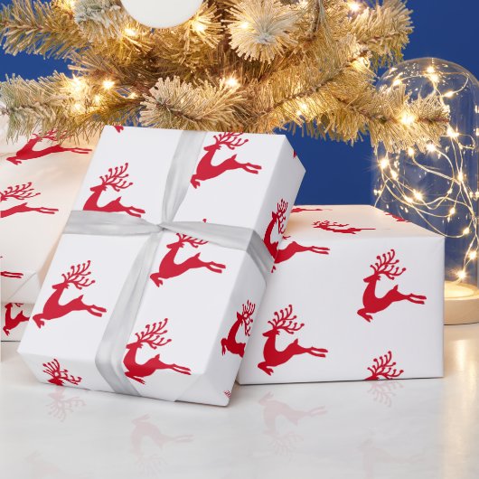 Papier Cadeau Festif moderne Nordic Christmas Red Deer (Vacances)