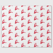 Papier Cadeau Festif moderne Nordic Christmas Red Deer (Plat)