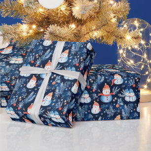 Papier Cadeau Festif Noël confortable maison carrelé