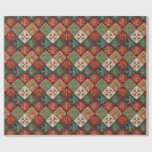 Papier Cadeau Festif Noël Motif à couture (Plat)