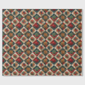 Papier Cadeau Festif Noël Motif à couture (Plat)