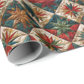 Papier Cadeau Festif Noël Motif à couture (Coin rond)